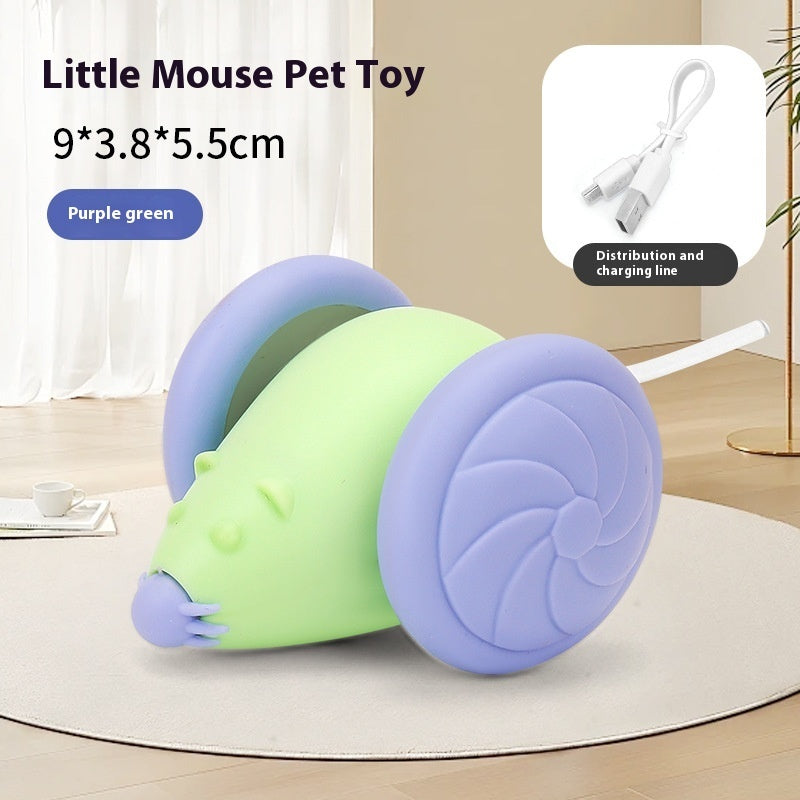 Interactive USB Rechargeable Light-Up Mouse Toy for Cats