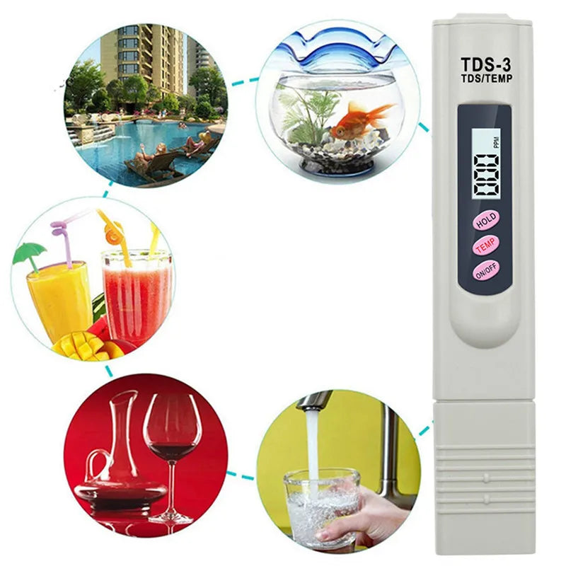 Tester Drinking Water Quality Analyzer 2-in-1 PPM Water TDS Meter