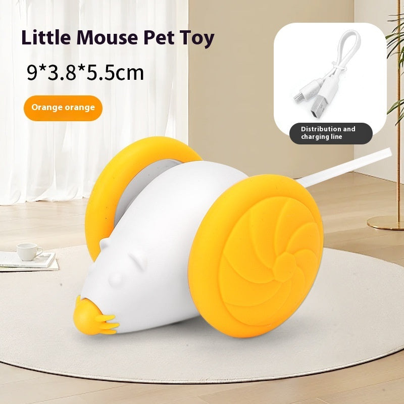 Interactive USB Rechargeable Light-Up Mouse Toy for Cats