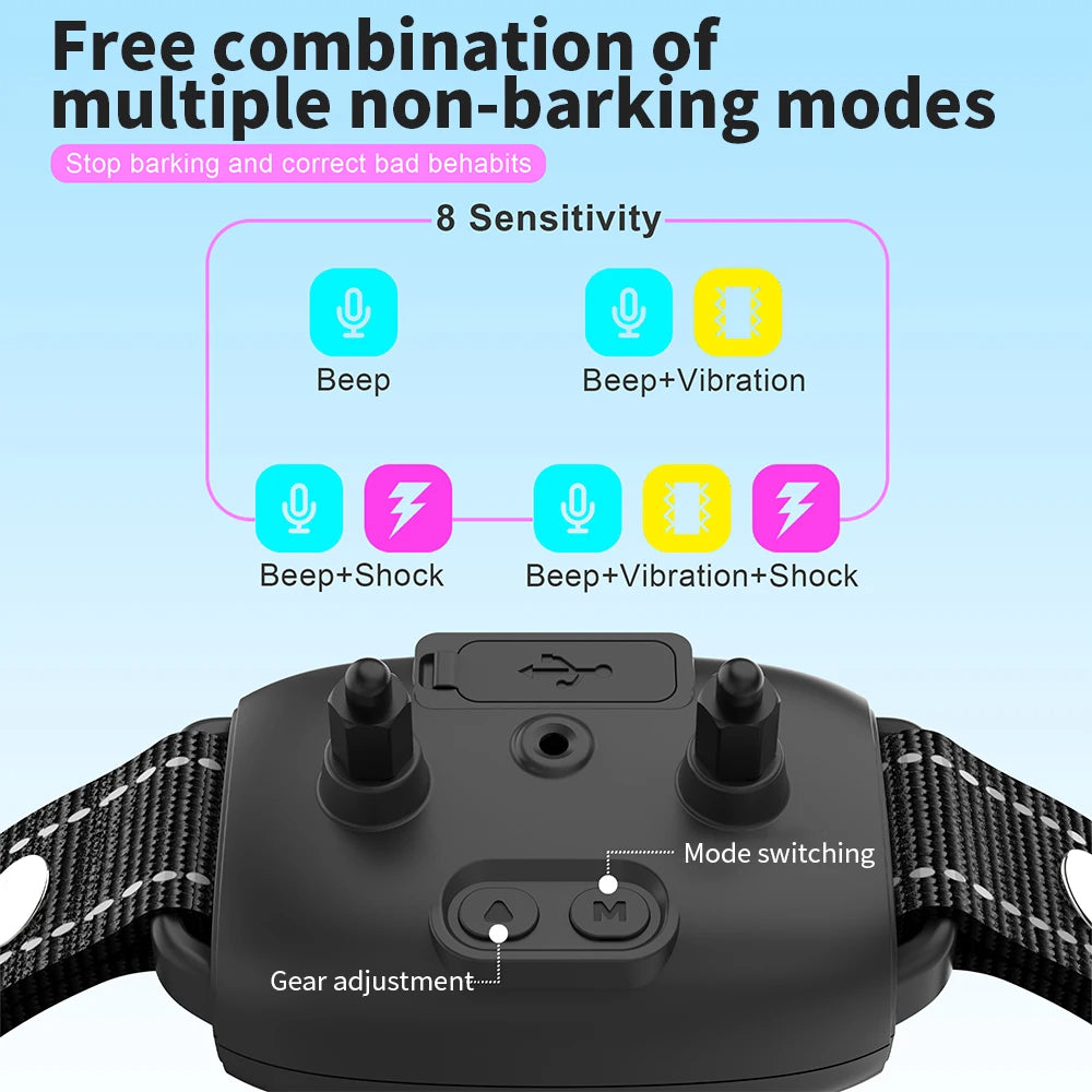 Smart Anti-Bark Dog Collar | AI-Powered, Rechargeable & Waterproof (IP67)