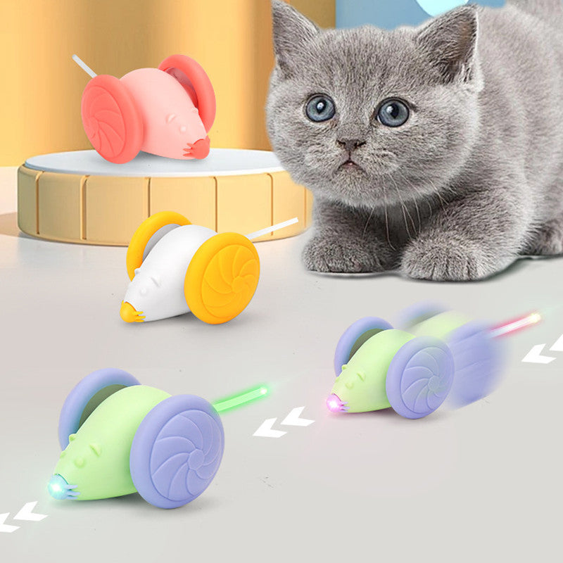 Interactive USB Rechargeable Light-Up Mouse Toy for Cats