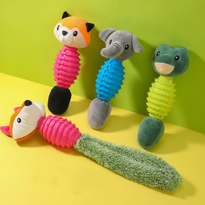 Plush Animal Pet Toy – Squeaky & Bite-Resistant