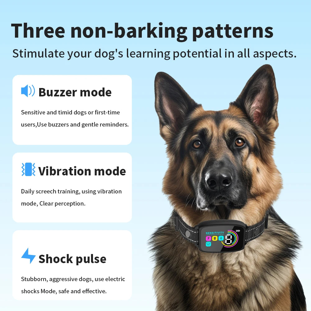 Smart Anti-Bark Dog Collar | AI-Powered, Rechargeable & Waterproof (IP67)