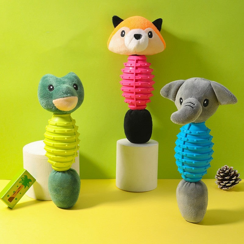 Plush Animal Pet Toy – Squeaky & Bite-Resistant