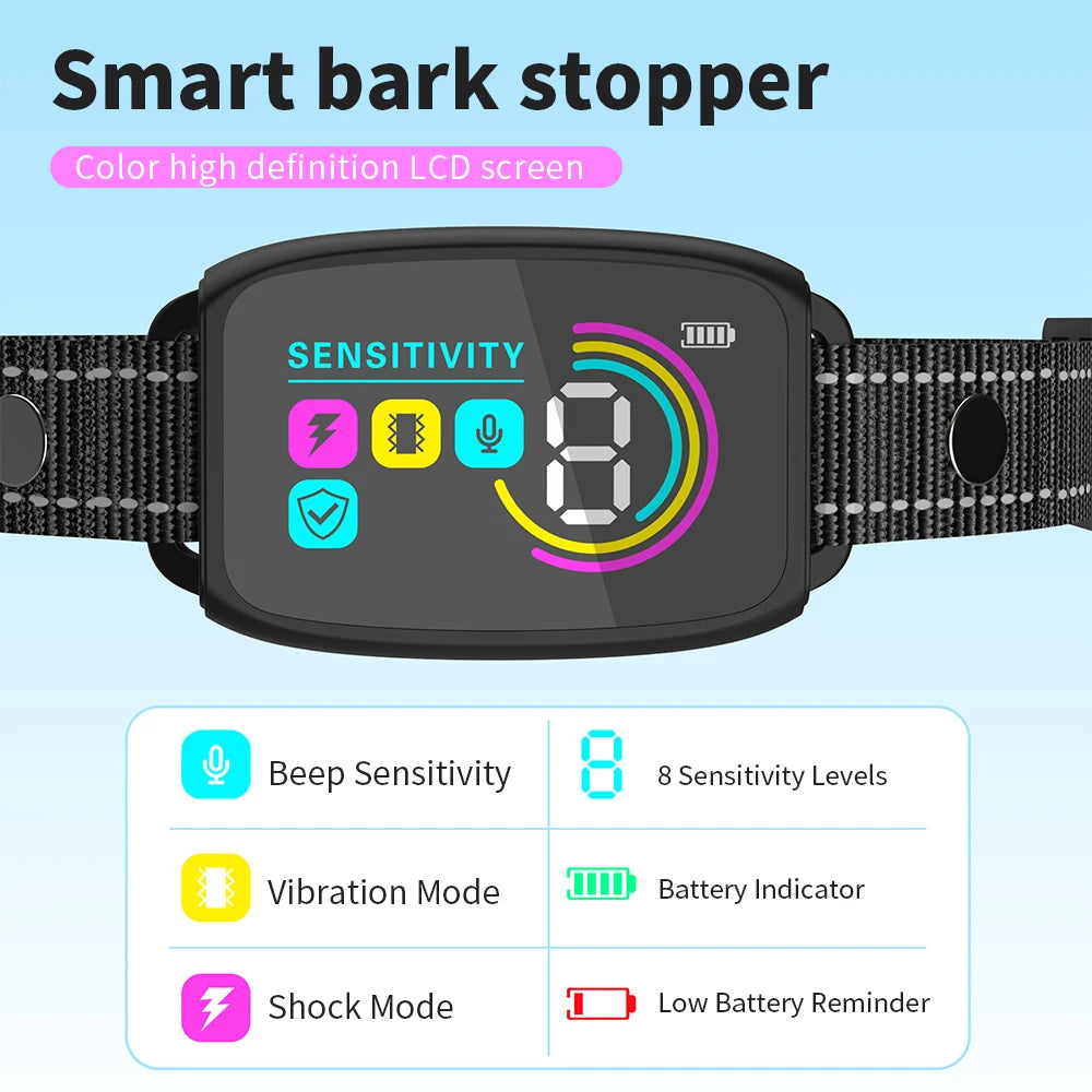 Smart Anti-Bark Dog Collar | AI-Powered, Rechargeable & Waterproof (IP67)