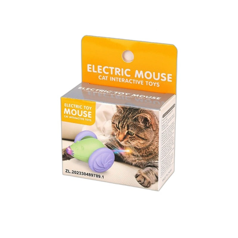 Interactive USB Rechargeable Light-Up Mouse Toy for Cats