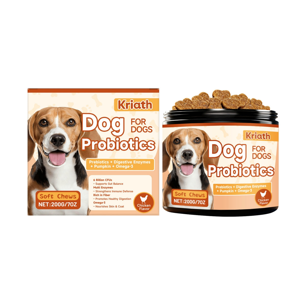 Canine Probiotic Soft Chews – Digestive Support for Dogs (200g)