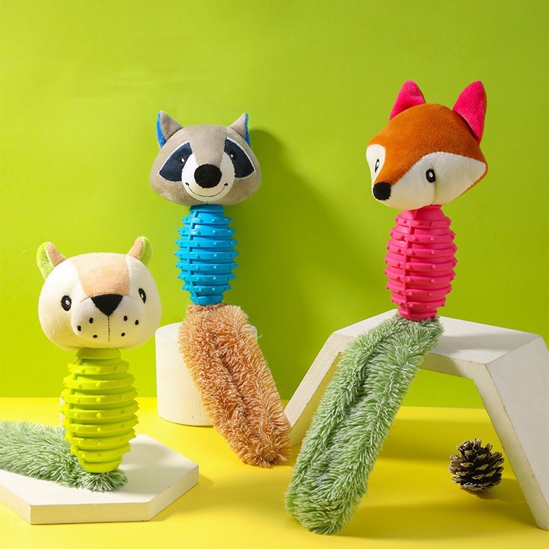 Plush Animal Pet Toy – Squeaky & Bite-Resistant
